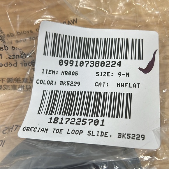 NEW Madewell 9 Black Leather Grecian Toe Loop Slide BK5229 - Picture 7 of 7